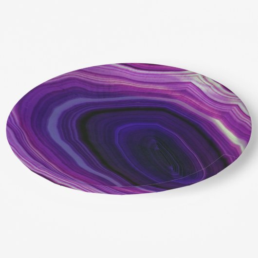 Assiettes En Carton Géode violet à perte (Angle)