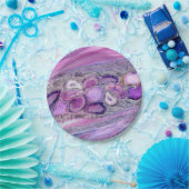 Assiettes En Carton Geodes crystal Flow - Purple and Violet (Fête)