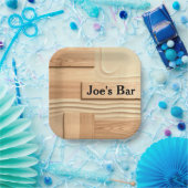 Assiettes En Carton Geometric Wood On Sand Design (Fête)