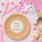 Assiettes En Carton Géométrie en agrumes orange 60e anniversaire (Fête)