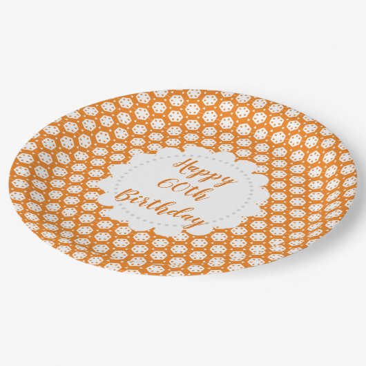 Assiettes En Carton Géométrie en agrumes orange 60e anniversaire (Angle)