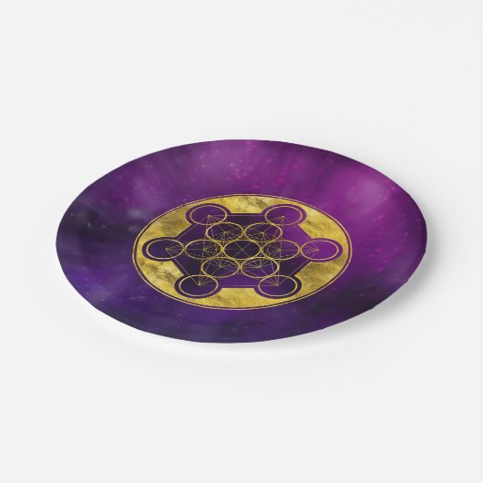 Assiettes En Carton Géométrie sacrée du cube de Metatron (Angle)