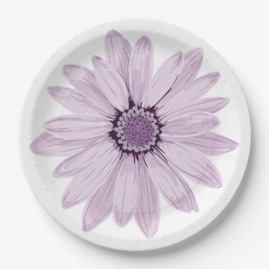 Assiettes En Carton Gerbera Violet Clair (Devant)