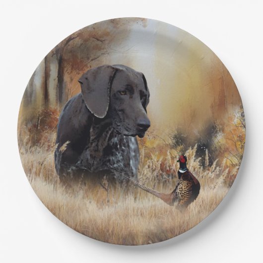 Assiettes En Carton German Shorthaired Pointers  (Devant)
