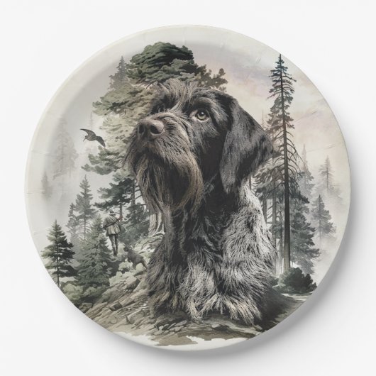 Assiettes En Carton German Wirehaired Pointer (Devant)