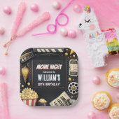 Assiettes En Carton Get boy Camping Popcorn Film Nuit 13e anniversaire (Fête)