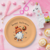Assiettes En Carton Ghost Happy Halloween Plaque papier de partie (Fête)