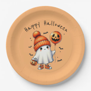 Assiettes En Carton Ghost Happy Halloween Plaque papier de partie