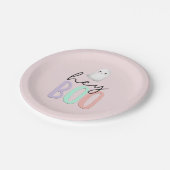 Assiettes En Carton Ghost Hey Boo Pastel Pink Halloween Anniversaire (Angle)