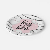 Assiettes En Carton Ghost Hey Boo Pastel Pink Halloween Anniversaire (Angle)