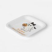 Assiettes En Carton Ghost mignon avec Bow et Citrouille | Halloween (Angulaire)