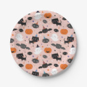 Assiettes En Carton Ghosts, Chats, chauves-souris et Citrouilles d'Hal (Devant)