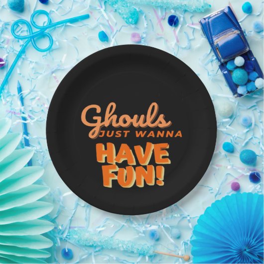 Assiettes En Carton Ghouls veut juste s'amuser (Fête)