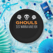 Assiettes En Carton Ghouls veut juste s'amuser Automne esthétique (Fête)