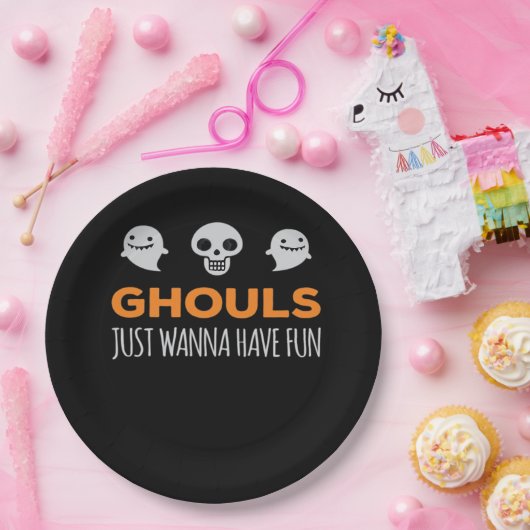 Assiettes En Carton Ghouls veut juste s'amuser Automne esthétique (Fête)
