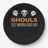 Assiettes En Carton Ghouls veut juste s'amuser Automne esthétique (Devant)