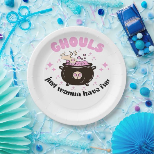 Assiettes En Carton Ghouls veut juste s'amuser belle Halloween (Fête)