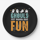 Assiettes En Carton Ghouls veut juste s'amuser drôle Costume d'Hallowe (Devant)