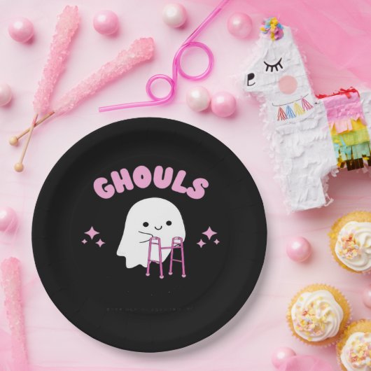 Assiettes En Carton Ghouls veut juste s'amuser Funny & Sloth (Fête)
