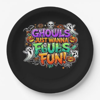 Assiettes En Carton Ghouls veut juste s'amuser - Gouls d'automne