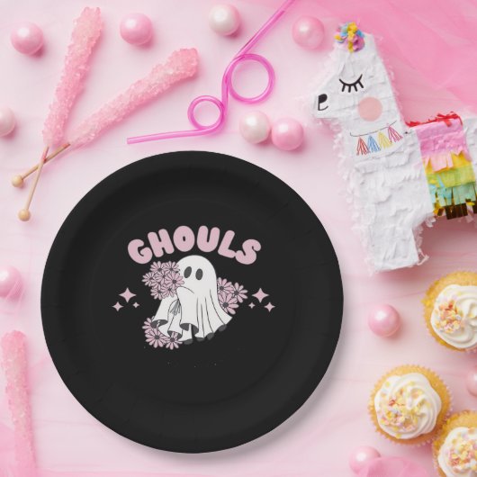 Assiettes En Carton Ghouls veut juste s'amuser Halloween Art Basic Sty (Fête)