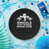 Assiettes En Carton Ghouls veut juste s'amuser Halloween drôle (Fête)