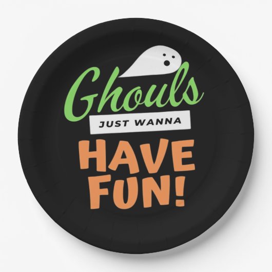 Assiettes En Carton Ghouls veut juste s'amuser - Halloween Ghouls Funn (Devant)