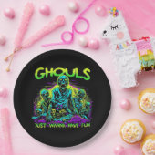 Assiettes En Carton Ghouls veut juste s'amuser - Halloween Sloth Desig (Fête)