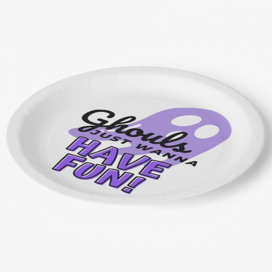 Assiettes En Carton Ghouls veut juste s'amuser Sloth Halloween (Angle)