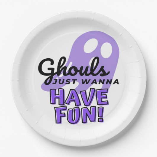 Assiettes En Carton Ghouls veut juste s'amuser Sloth Halloween (Devant)