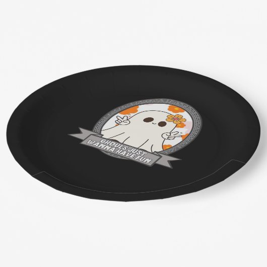 Assiettes En Carton Ghouls veut juste s'amuser Sloth Halloween (Angle)