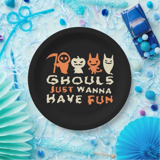Assiettes En Carton Ghouls veut juste s'amuser Sloth Halloween (Fête)