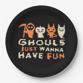 Assiettes En Carton Ghouls veut juste s'amuser Sloth Halloween (Devant)
