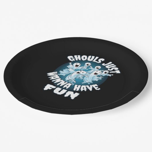 Assiettes En Carton Ghouls veut juste s'amuser Sloth Halloween (Angle)