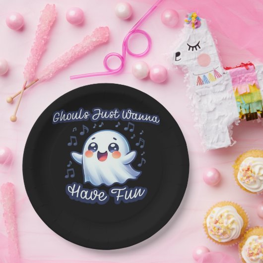 Assiettes En Carton Ghouls veut juste s'amuser Sloth & Slogan (Fête)