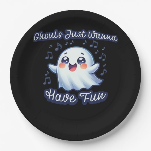 Assiettes En Carton Ghouls veut juste s'amuser Sloth & Slogan (Devant)