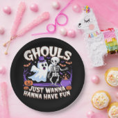 Assiettes En Carton Ghouls Veux Juste S'Amuser Paresseuse Paresseuse (Fête)