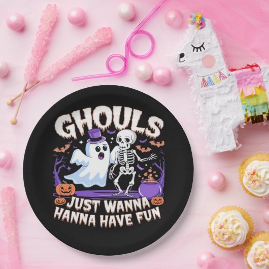 Assiettes En Carton Ghouls Veux Juste S'Amuser Paresseuse Paresseuse (Fête)