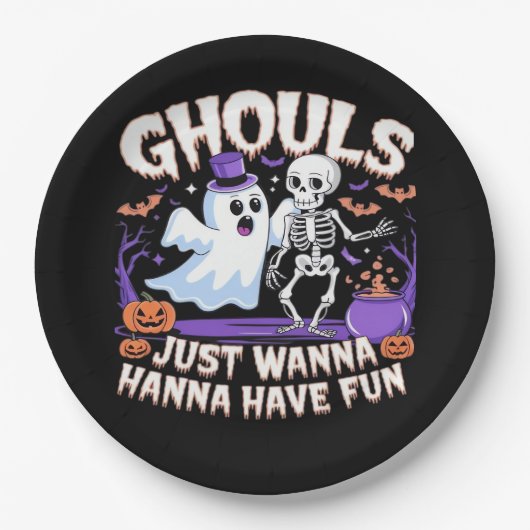 Assiettes En Carton Ghouls Veux Juste S'Amuser Paresseuse Paresseuse (Devant)