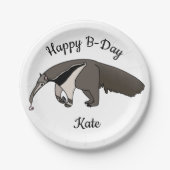 Assiettes En Carton Giant Anteater Joyeux anniversaire (Devant)