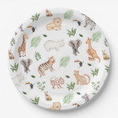 Assiettes En Carton gibier Animal With Jungle Tree (Devant)