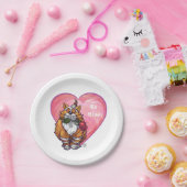 Assiettes En Carton Ginger Cat Saint-Valentin (Fête)