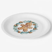 Assiettes En Carton Gingerbread Cookie dans la couronne (Angle)