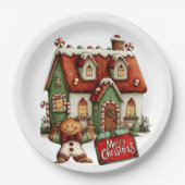 Assiettes En Carton Gingerbread Cookie House  (Devant)