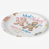 Assiettes En Carton Gingerbread Cookies Gender Reveal Paper Plate (Angle)