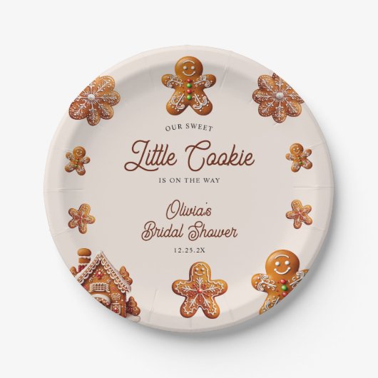 Assiettes En Carton Gingerbread House Christmas Cookie Baby Shower (Devant)