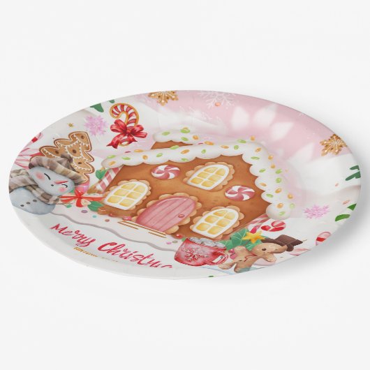 Assiettes En Carton Gingerbread House Decorating Party (Angle)