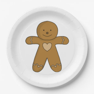Assiettes En Carton GingerBread Man Christmas Cookie