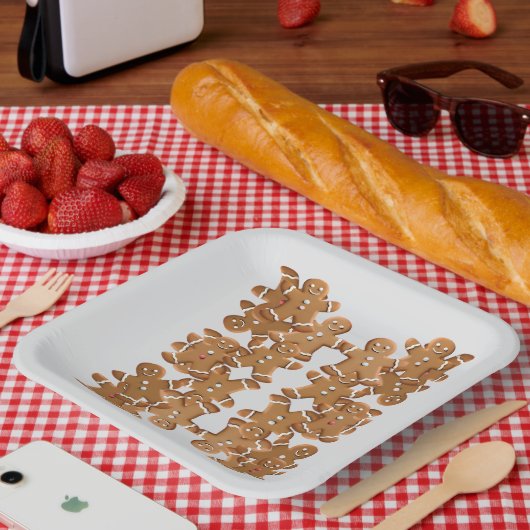 Assiettes En Carton Gingerbread Man Christmas Cookie Holiday Baking (Pique-nique)