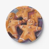 Assiettes En Carton Gingerbread Man Cookies | Joyeux Noël (Devant)